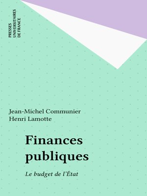cover image of Finances publiques